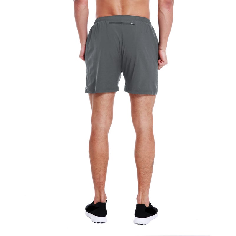 EZRUN Men's 5 Inches Running Workout Shorts Quick Dry Lightweight Athletic Shorts with Liner Zipper Pockets,Grey,XL - Image 3